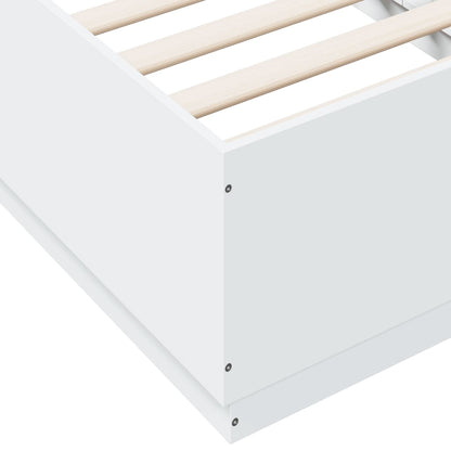 Bed Frame with LED without Mattress White 90x190 cm Single