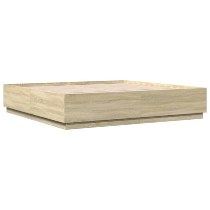 Bed Frame without Mattress Sonoma Oak 200x200 cm