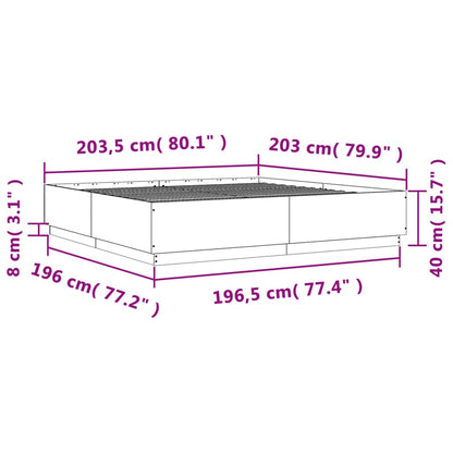 Bed Frame without Mattress Concrete Grey 200x200 cm