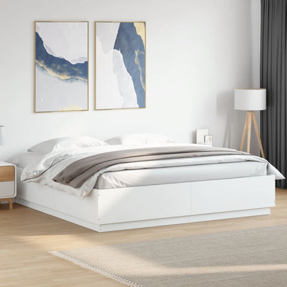 Bed Frame without Mattress White 180x200 cm Super King
