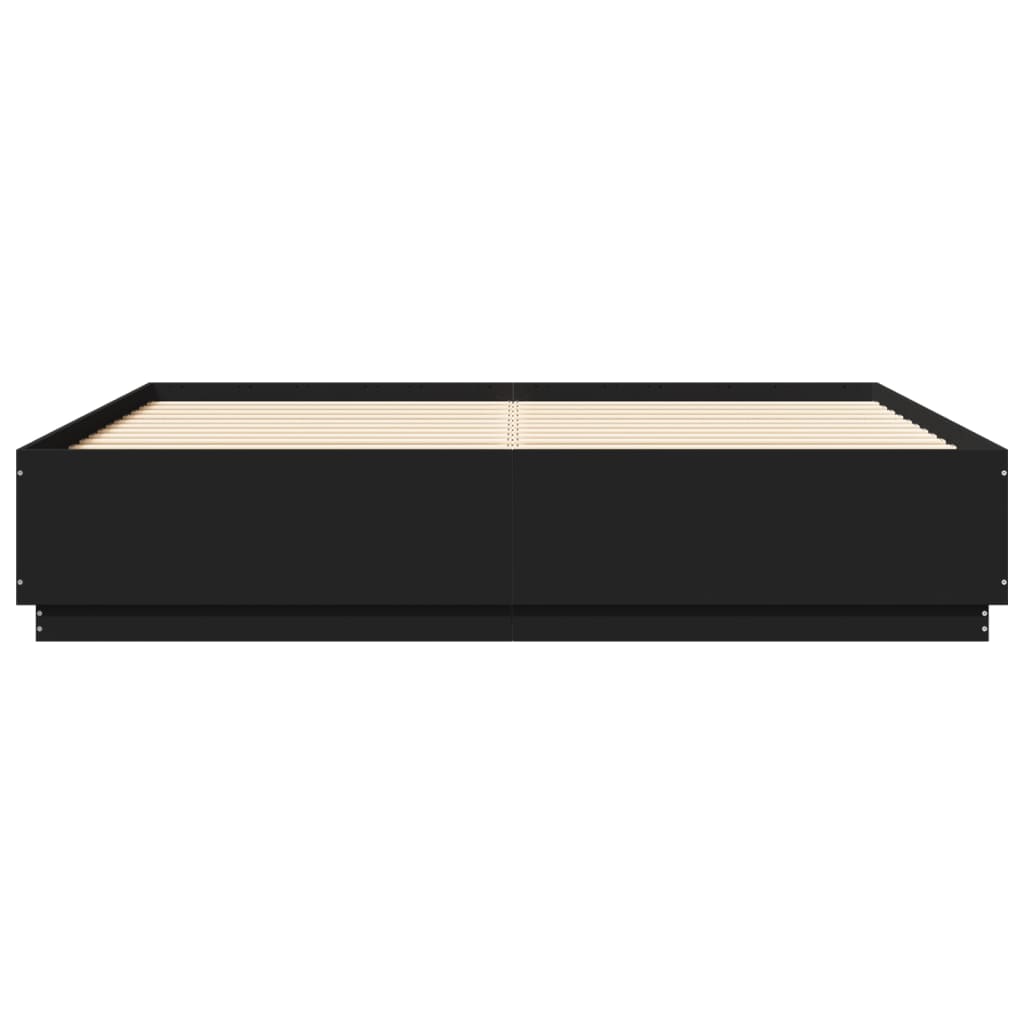 Bed Frame without Mattress Black 180x200 cm Super King