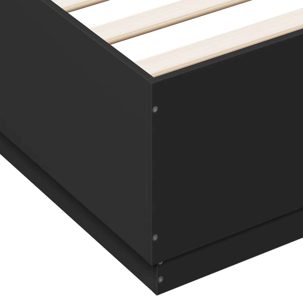 Bed Frame without Mattress Black 180x200 cm Super King