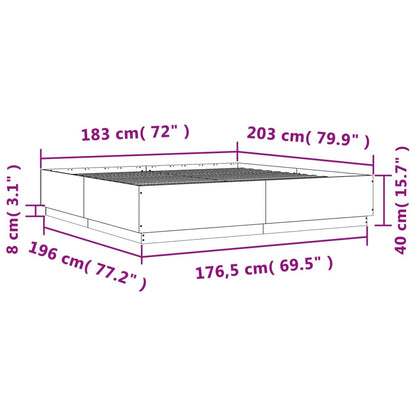 Bed Frame without Mattress Black 180x200 cm Super King