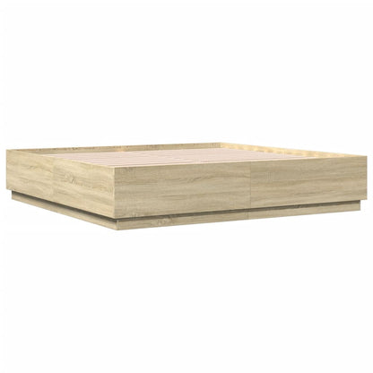 Bed Frame without Mattress Sonoma Oak 180x200 cm Super King