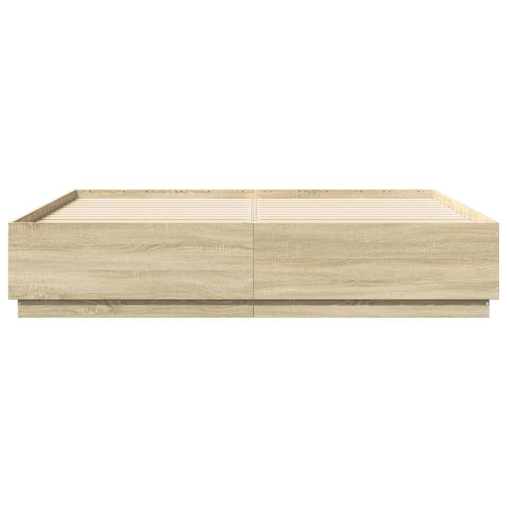 Bed Frame without Mattress Sonoma Oak 180x200 cm Super King