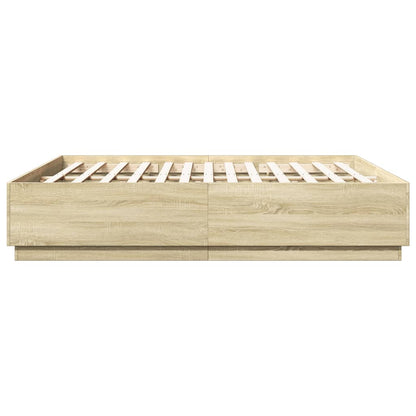 Bed Frame without Mattress Sonoma Oak 180x200 cm Super King