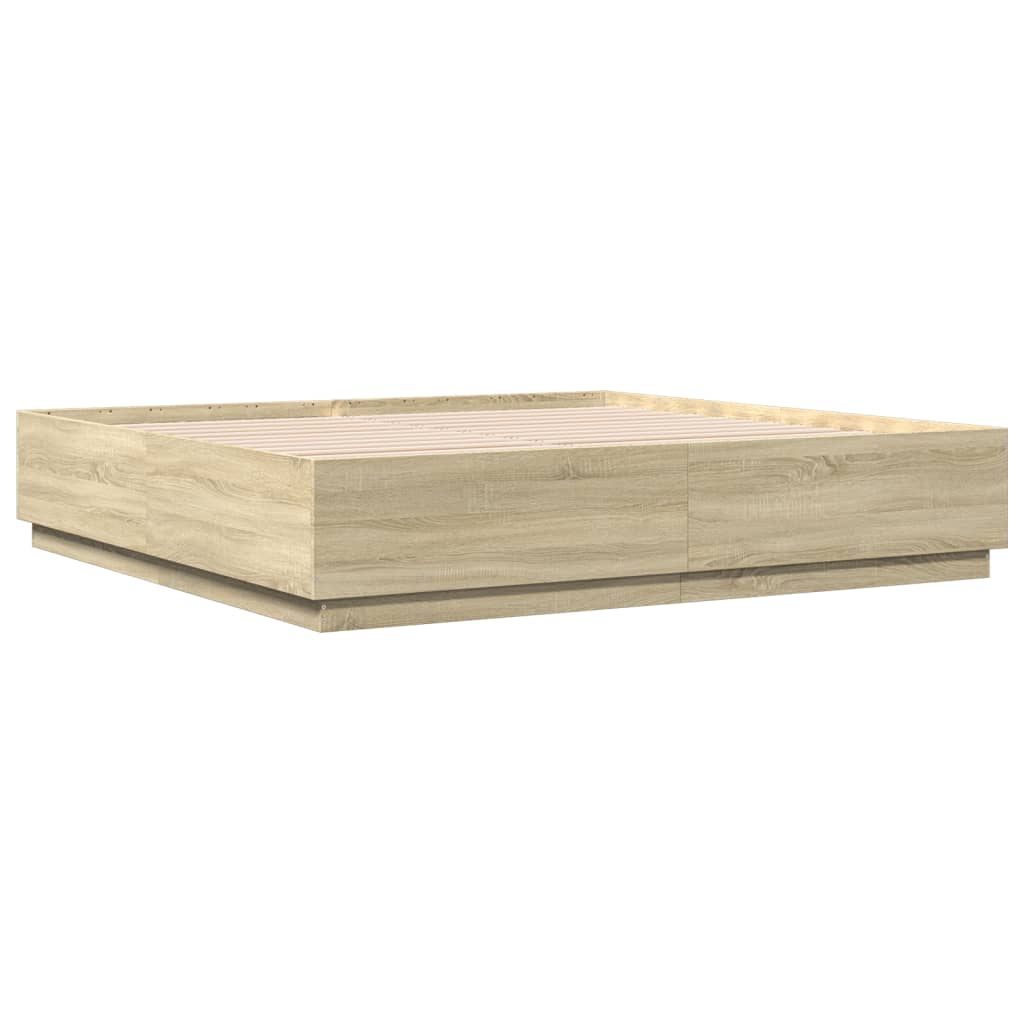 Bed Frame without Mattress Sonoma Oak 180x200 cm Super King