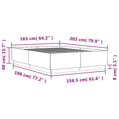 Bed Frame without Mattress White 160x200 cm