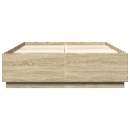 Bed Frame without Mattress Sonoma Oak 160x200 cm