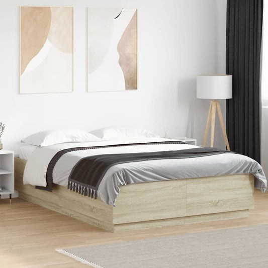 Bed Frame without Mattress Sonoma Oak 160x200 cm