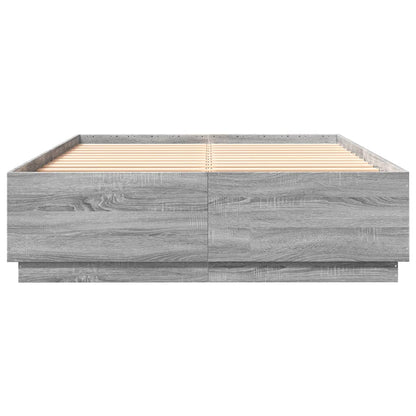 Bed Frame without Mattress Grey Sonoma 160x200 cm