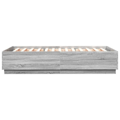 Bed Frame without Mattress Grey Sonoma 160x200 cm
