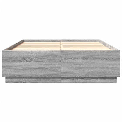 Bed Frame without Mattress Grey Sonoma 150x200 cm King Size
