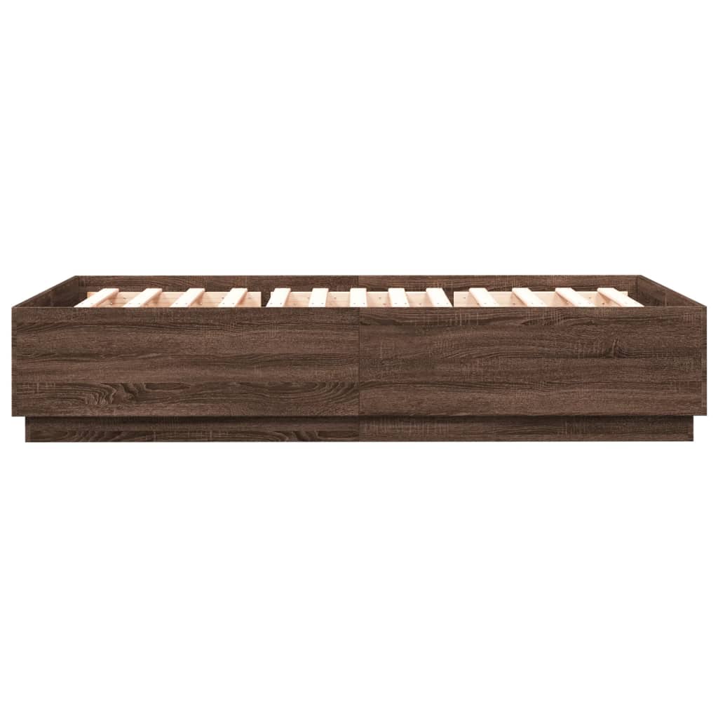Bed Frame without Mattress Brown Oak 150x200 cm King Size