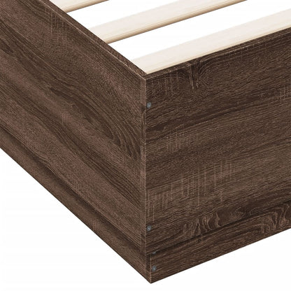 Bed Frame without Mattress Brown Oak 150x200 cm King Size