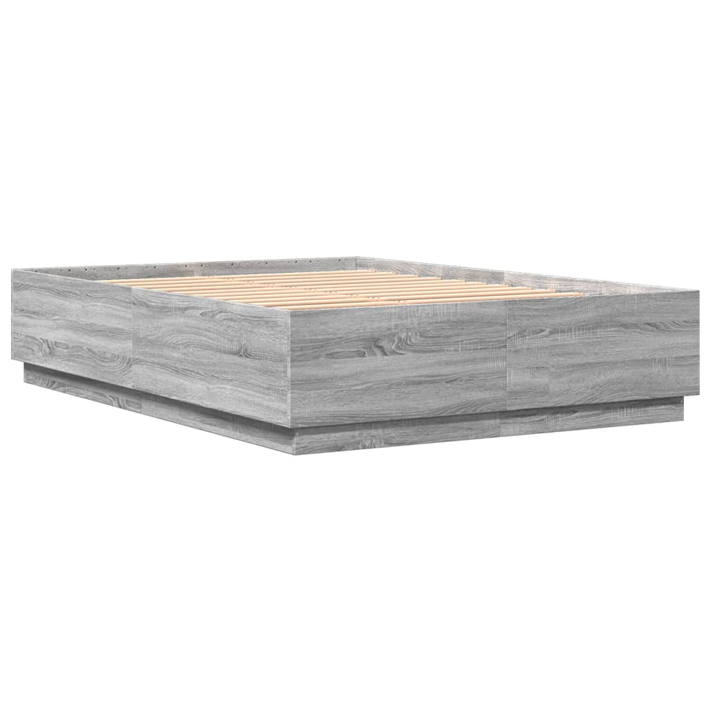Bed Frame without Mattress Grey Sonoma 140x200 cm