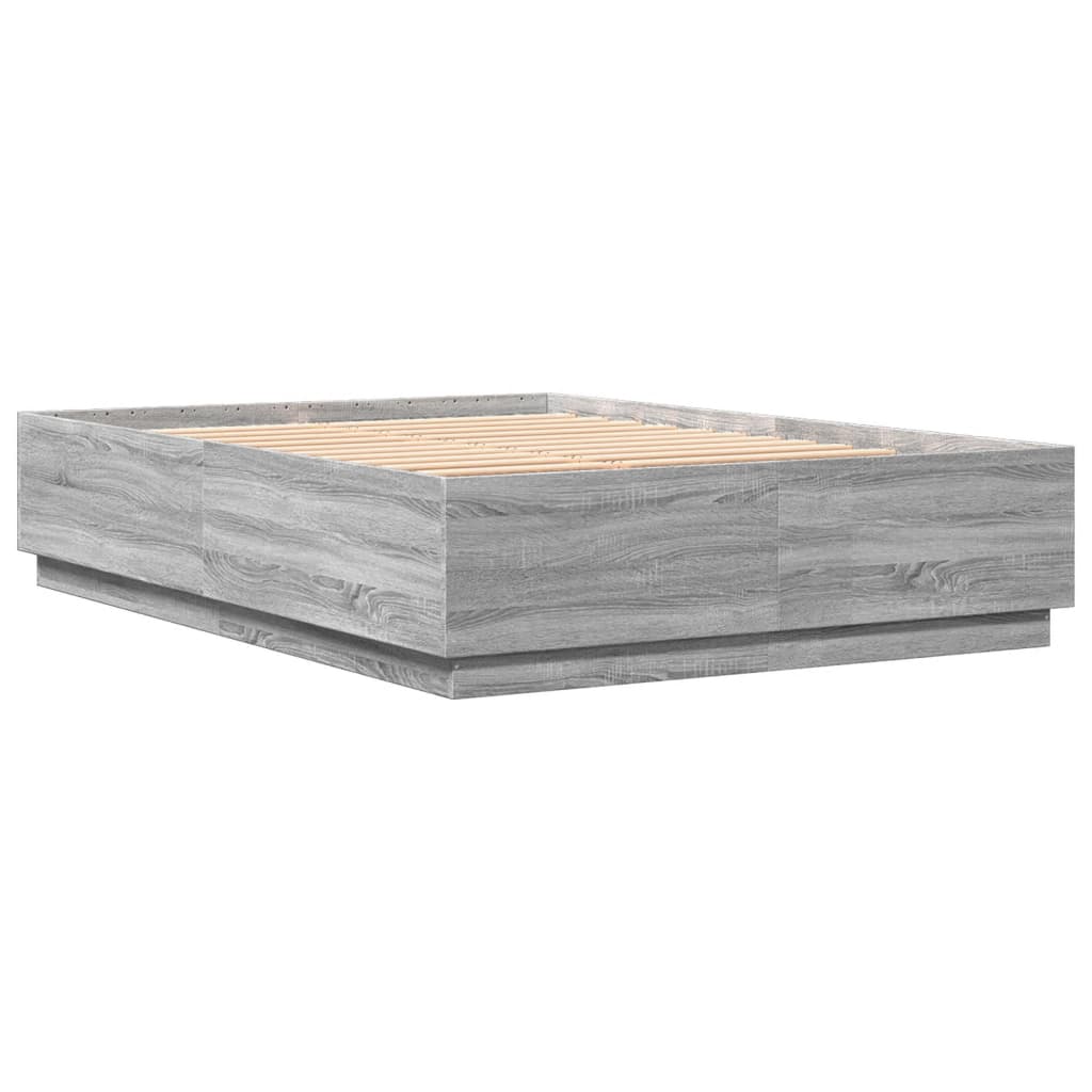 Bed Frame without Mattress Grey Sonoma 140x200 cm
