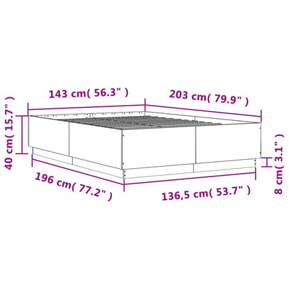 Bed Frame without Mattress Grey Sonoma 140x200 cm