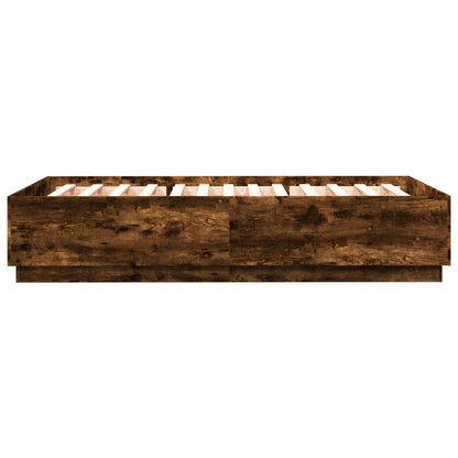 Bed Frame without Mattress Smoked Oak 120x200 cm