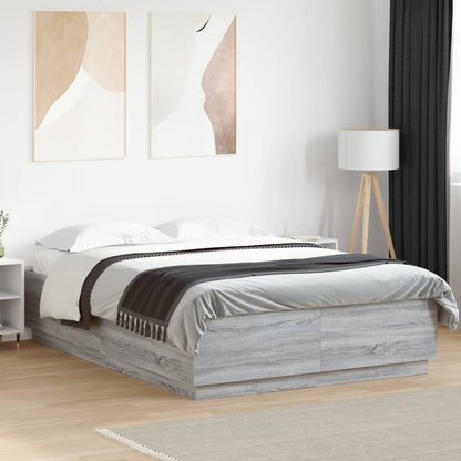 Bed Frame without Mattress Grey Sonoma 120x200 cm