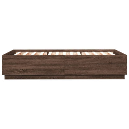 Bed Frame without Mattress Brown Oak 120x200 cm