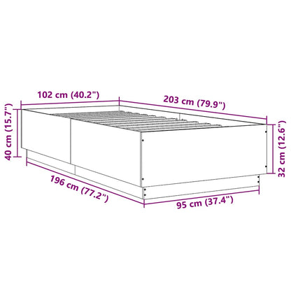 Bed Frame without Mattress White 100x200 cm