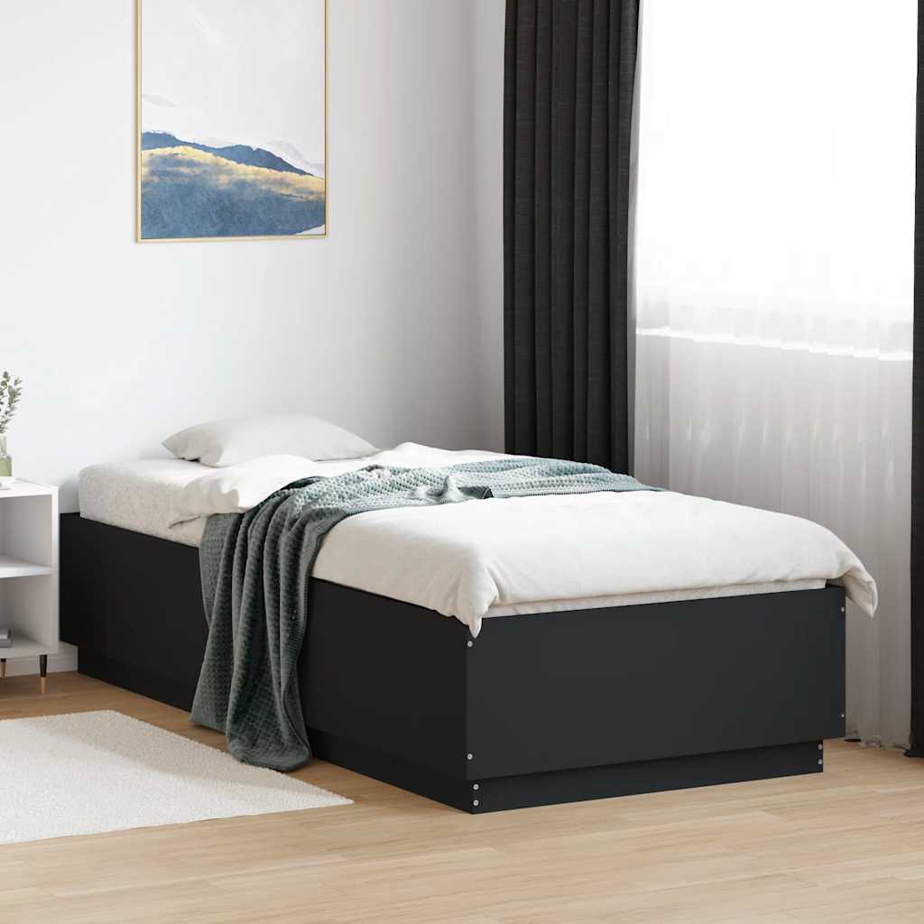 Bed Frame without Mattress Black 100x200 cm
