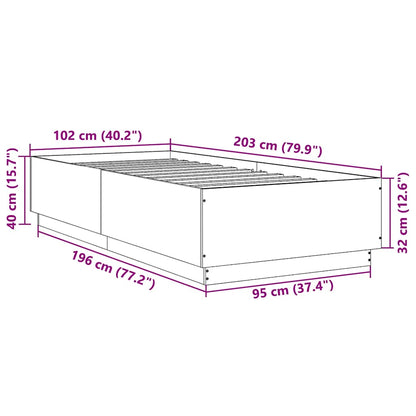Bed Frame without Mattress Concrete Grey 100x200 cm