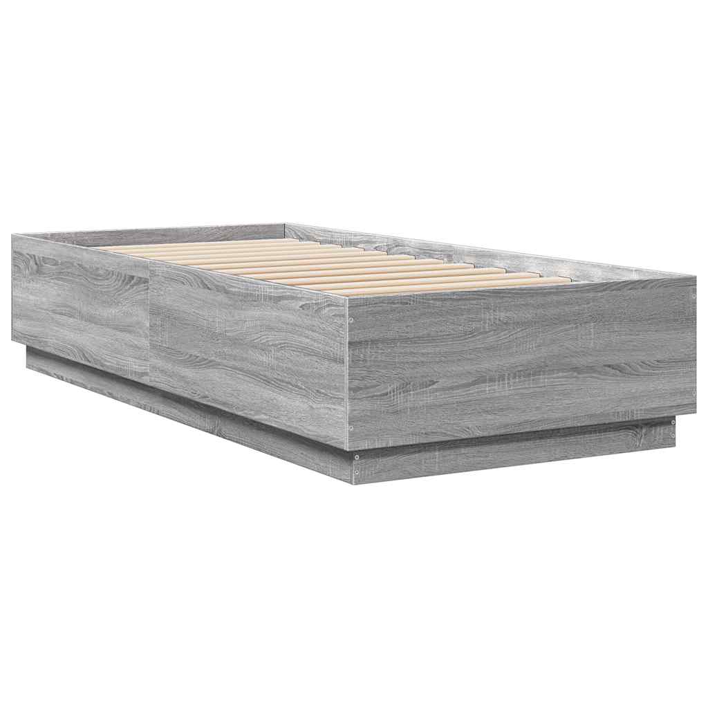 Bed Frame without Mattress Grey Sonoma 100x200 cm