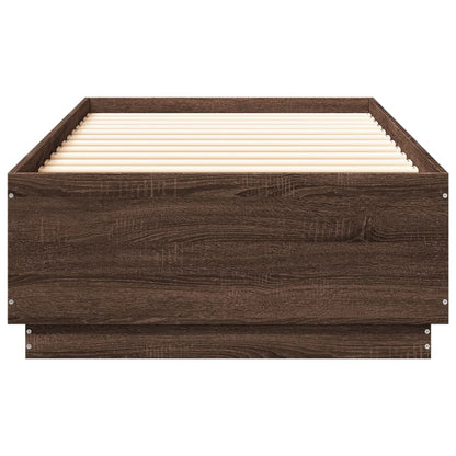 Bed Frame without Mattress Brown Oak 90x200 cm
