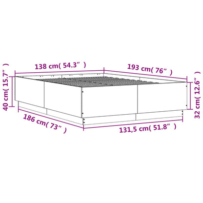 Bed Frame without Mattress White 135x190 cm Double