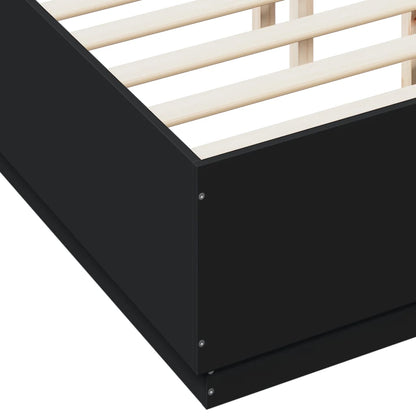Bed Frame without Mattress Black 135x190 cm Double