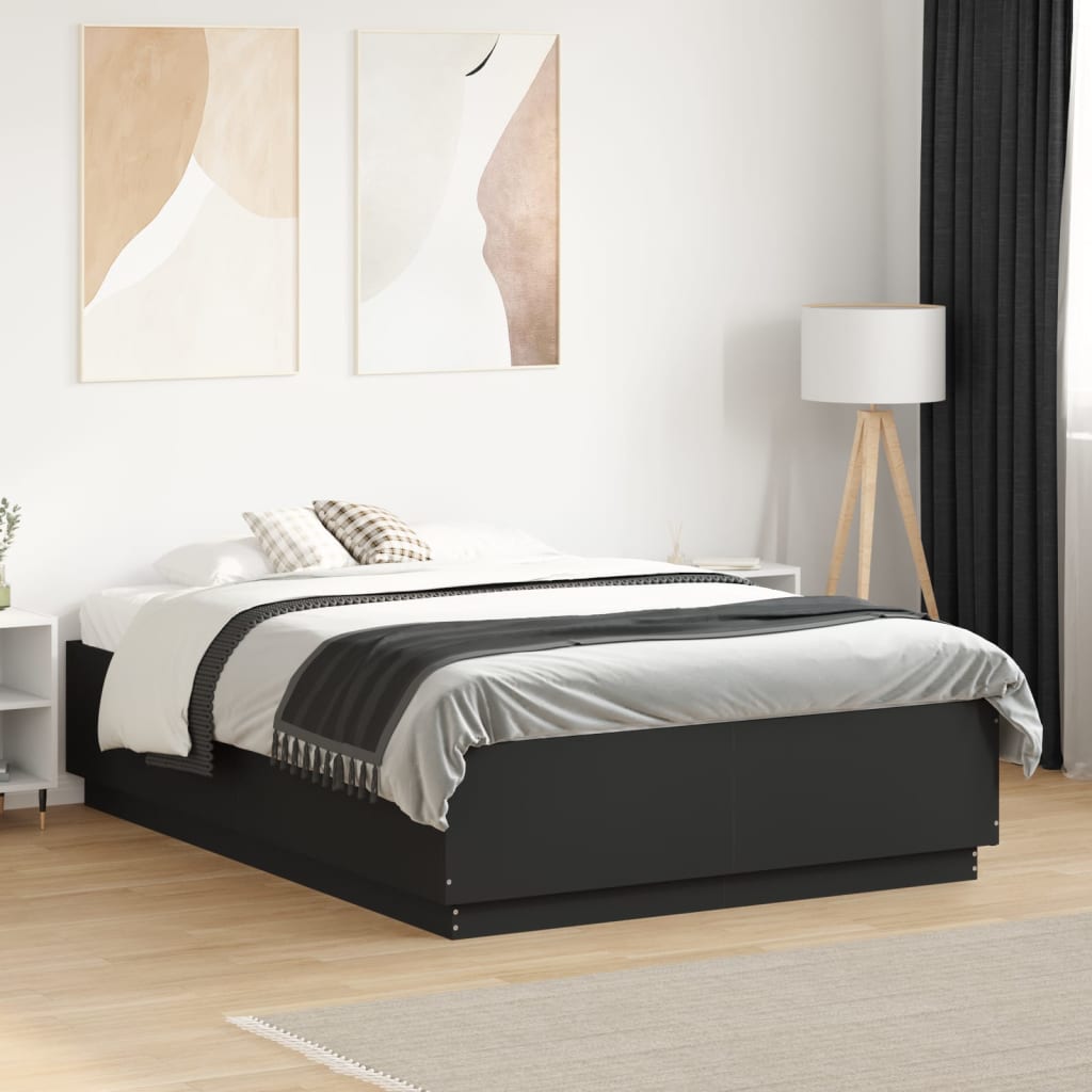 Bed Frame without Mattress Black 135x190 cm Double
