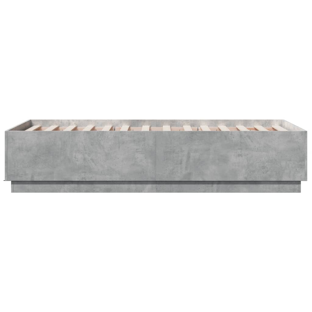 Bed Frame without Mattress Concrete Grey 90x190 cm Single