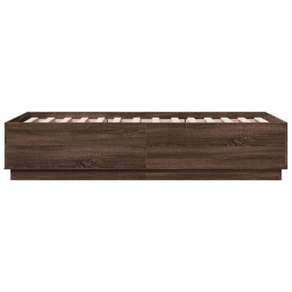 Bed Frame without Mattress Brown Oak 90x190 cm Single