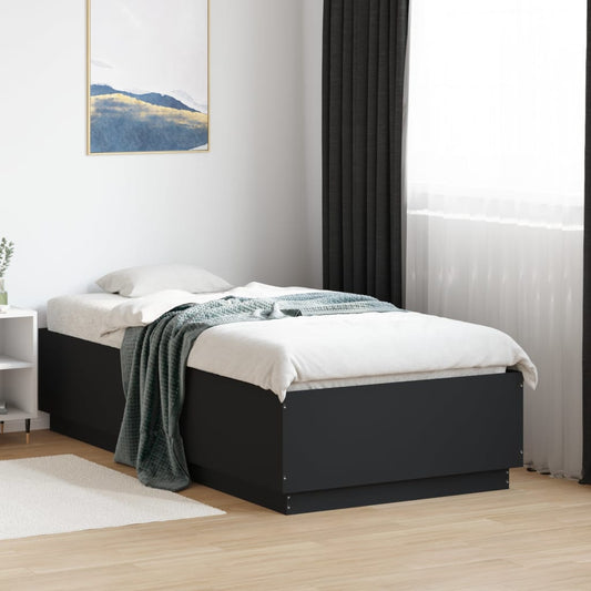 Bed Frame without Mattress Black 75x190 cm Small Single