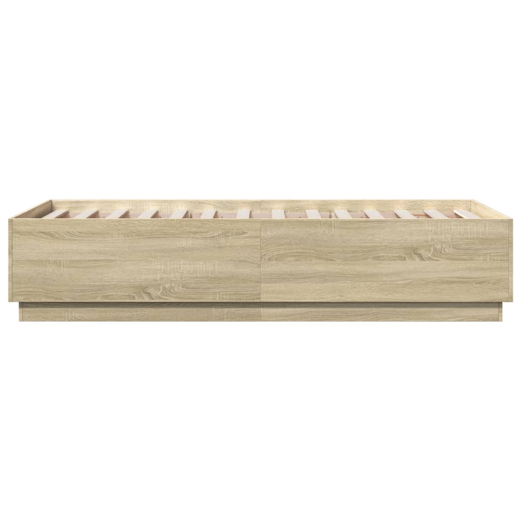 Bed Frame without Mattress Sonoma Oak 75x190 cm Small Single