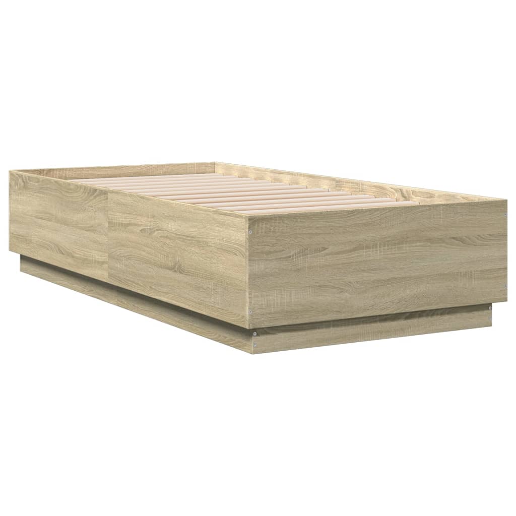 Bed Frame without Mattress Sonoma Oak 75x190 cm Small Single