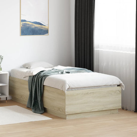 Bed Frame without Mattress Sonoma Oak 75x190 cm Small Single