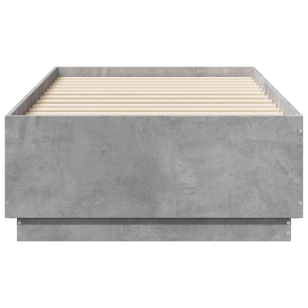 Bed Frame without Mattress Concrete Grey 75x190 cm Small Single