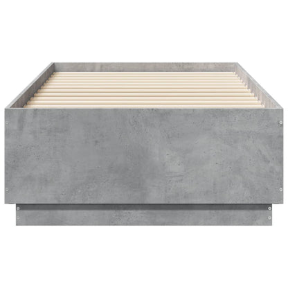 Bed Frame without Mattress Concrete Grey 75x190 cm Small Single