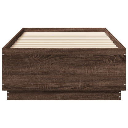 Bed Frame without Mattress Brown Oak 75x190 cm Small Single