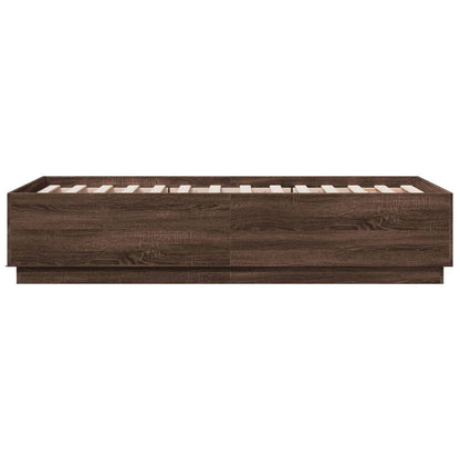 Bed Frame without Mattress Brown Oak 75x190 cm Small Single