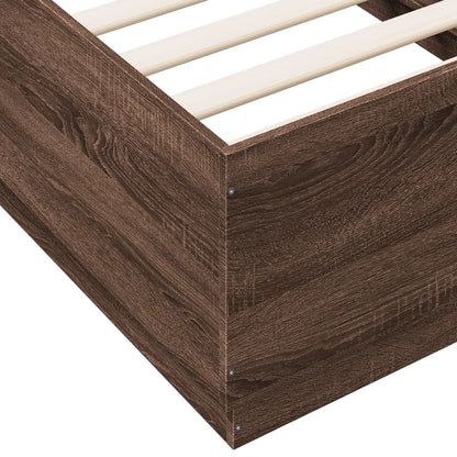 Bed Frame without Mattress Brown Oak 75x190 cm Small Single