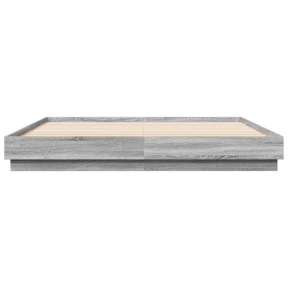 Bed Frame without Mattress Grey Sonoma 200x200 cm