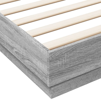 Bed Frame without Mattress Grey Sonoma 200x200 cm