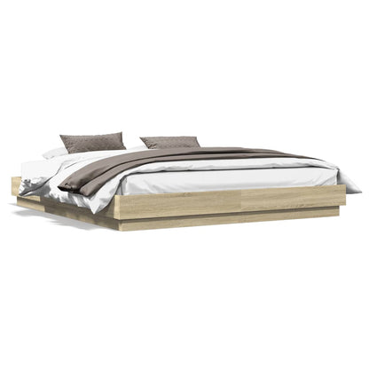 Bed Frame without Mattress Sonoma Oak 180x200 cm Super King