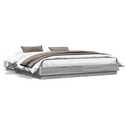 Bed Frame without Mattress Grey Sonoma 180x200 cm Super King