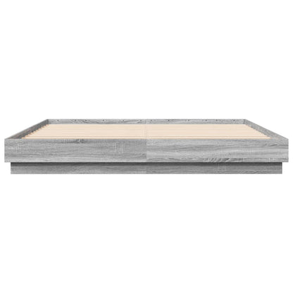 Bed Frame without Mattress Grey Sonoma 180x200 cm Super King