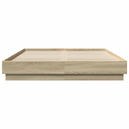 Bed Frame without Mattress Sonoma Oak 160x200 cm